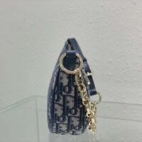 Dior Women CD Lounge Bag Blue Dior Oblique Jacquard (8)