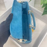 Dior Women CD Medium Lady D-Joy Bag Horizon Blue Cannage Lambskin (4)