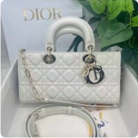 Dior Women CD Medium Lady D-Joy Bag Latte Cannage Lambskin (6)