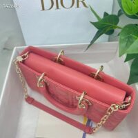 Dior Women CD Medium Lady D-Joy Bag Rust-Colored Cannage Lambskin (8)