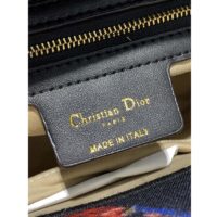 Dior Women CD Medium Lady D-Lite Bag Black Multicolor Dior Birds Embroidery (2)