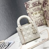 Dior Women CD Mini Lady Dior Bag Latte Cannage Lambskin (1)