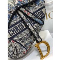 Dior Women CD Saddle Bag Denim Multicolor Dior Jardin Magique Embroidery (13)