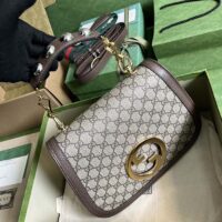 Gucci GG Women Blondie Medium Bag Beige Blue GG Supreme Canvas (1)