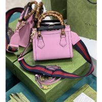 Gucci GG Women Diana Mini Tote Bag Pink Leather Double G (4)