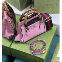 Gucci GG Women Diana Mini Tote Bag Pink Leather Double G (4)