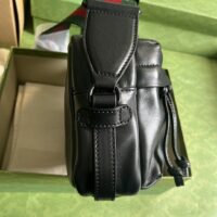 Gucci GG Women Shoulder Bag Tonal Double G Black Leather (2)