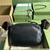 Gucci GG Women Shoulder Bag Tonal Double G Black Leather (2)