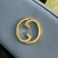 Gucci Unisex GG Blondie Zip Around Wallet Light Blue Leather Round Interlocking G (1)