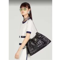 Gucci Unisex GG Deco Medium Tote Bag Black Quilted Leather Interlocking G (1)