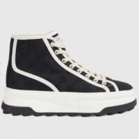 Gucci Unisex GG High Top Sneaker Black Original GG Canvas Flat Interlocking G (2)