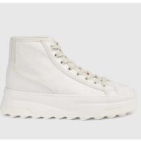 Gucci Unisex GG High Top Sneaker White Original GG Canvas Flat Interlocking G (6)