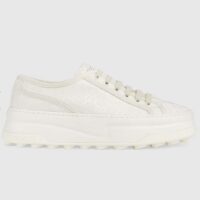 Gucci Unisex GG Sneaker White Original GG Canvas Flat Interlocking G 5 Cm Heel (10)