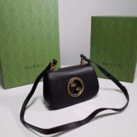 Gucci Women GG Blondie Mini Bag Black Leather Round Interlocking G (3)