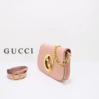 Gucci Women GG Blondie Shoulder Bag Light Pink Leather Round Interlocking G (11)