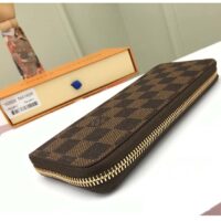 Louis Vuitton LV Unisex Clémence Wallet Brown Pink Damier Ebene Coated Canvas (1)