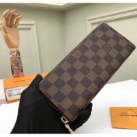 Louis Vuitton LV Unisex Clémence Wallet Brown Pink Damier Ebene Coated Canvas (1)