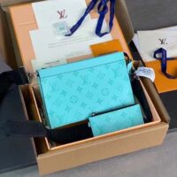 Louis Vuitton LV Unisex Gaston Wearable Wallet Miami Green Coated Canvas Cowhide Leather (8)