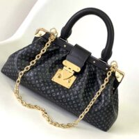 Louis Vuitton LV Women Monogram Clutch Black Calfskin Leather S-Lock (2)