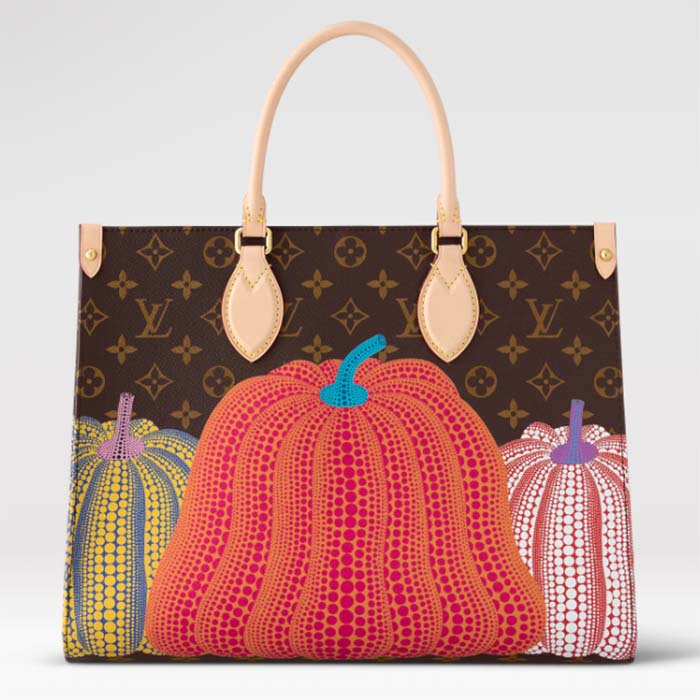 Louis Vuitton Unisex LVxYK OnTheGo MM Monogram Coated Canvas Pumpkin Print