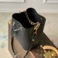 Louis Vuitton Women NeoNoé BB Bucket Bag Black Calfskin Monogram Flowers (1)