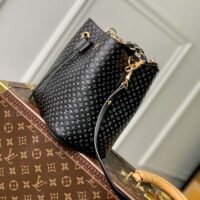 Louis Vuitton Women NeoNoé BB Bucket Bag Black Calfskin Monogram Flowers (1)