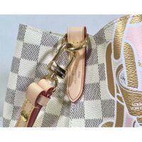 Louis Vuitton Women NeoNoé MM Bucket Bag Damier Azur Coated Canvas (4)