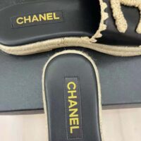 Chanel Women Mules Lambskin Beige & Black (4)