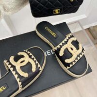 Chanel Women Mules Lambskin Beige & Black (4)