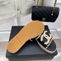 Chanel Women Mules Lambskin Beige & Black (4)