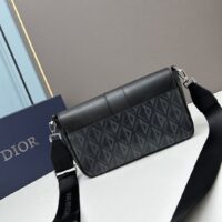 Dior Unisex Hit The Road Bag Strap Black CD Diamond Canvas Smooth Calfskin (1)