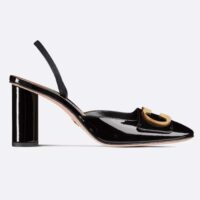 Dior Women CD C’est Dior Slingback Pump Black Patent Calfskin Stretch Leather (8)