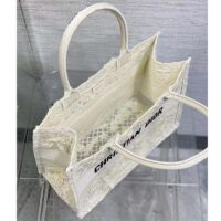 Dior Women CD Medium Book Tote White Multicolor D-Lace Embroidery Macramé Effect (7)