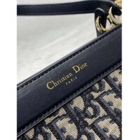 Dior Women CD Medium Dior Key Bag Blue Dior Oblique Jacquard (4)