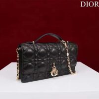 Dior Women CD Miss Dior Mini Bag Black Cannage Lambskin (8)