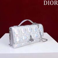 Dior Women CD Miss Dior Mini Bag Silver Metallic Leather Lambskin (1)