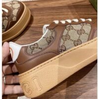 Gucci Unisex GG Sneaker Beige Ebony Orignal GG Canvas Lace-Up Closure Rubber (9)