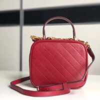 Gucci Women GG Blondie Top Handle Bag Red Leather Round Interlocking G (7)