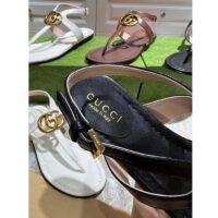 Gucci Women GG Double G Thong Sandal Black Leather Flat 0.5 CM Heel (3)