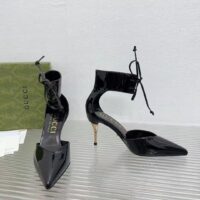 Gucci Women GG High Heel Patent Pump Black Patent Leather 10 CM Heel (4)