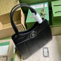 Gucci Women GG Petite GG Small Tote Bag Black Leather Double G (2)