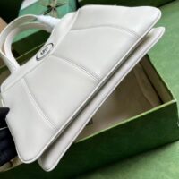 Gucci Women GG Petite GG Small Tote Bag White Leather Double G (6)