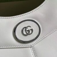 Gucci Women GG Petite GG Small Tote Bag White Leather Double G (6)