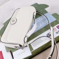 Gucci Women Petite GG Small Shoulder Bag White Leather Double G (5)