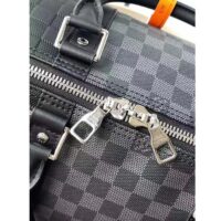 Louis Vuitton LV Unisex Keepall Bandoulière 50 Travel Bag Black Graphite Damier Infini Cowhide (7)