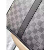 Louis Vuitton LV Unisex Keepall Bandoulière 50 Travel Bag Black Graphite Damier Infini Cowhide (7)