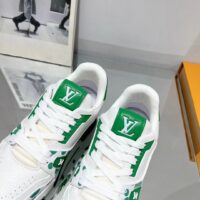 Louis Vuitton LV Unisex LV x YK LV Trainer Sneaker Green Calf Leather Rubber (10)