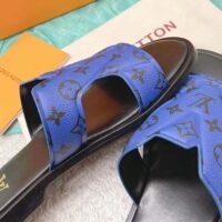 Louis Vuitton LV Unisex Oasis Mule Blue Monogram Grained Calf Leather Rubber (1)