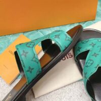 Louis Vuitton LV Unisex Oasis Mule Eclipse Green Monogram Grained Calf Leather Rubber (6)