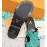 Louis Vuitton LV Unisex Oasis Mule Eclipse Green Monogram Grained Calf Leather Rubber (6)